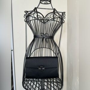 Vintage Black Rodo Italy Crossbody Purse